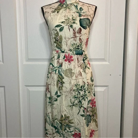 chinese dress ladies SHEIN Mulvari Floral Print Flare Sleeve Dress